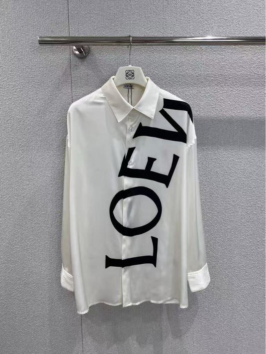 2025 Logo printed loose long sleeved shirt