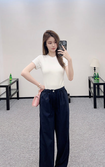 2025 Summer New Arrivals Wide Leg Drawstring Trousers