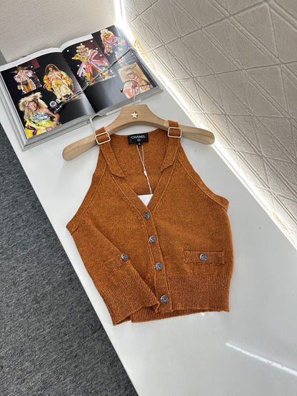 2025 new style new buckle knitted vest