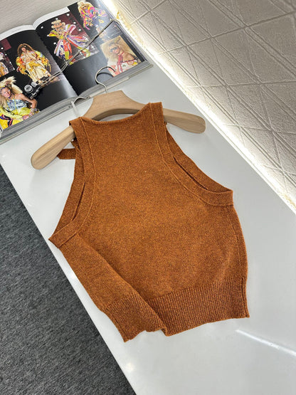 2025 new style new buckle knitted vest