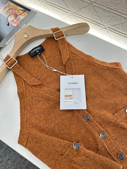 2025 new style new buckle knitted vest