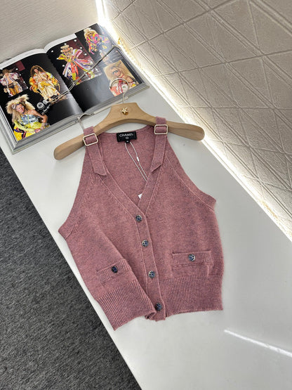 2025 new style new buckle knitted vest
