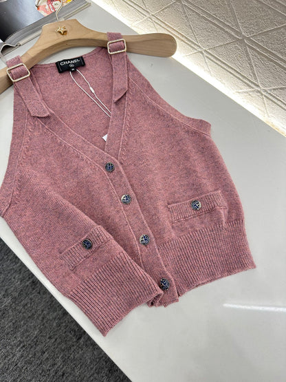 2025 new style new buckle knitted vest
