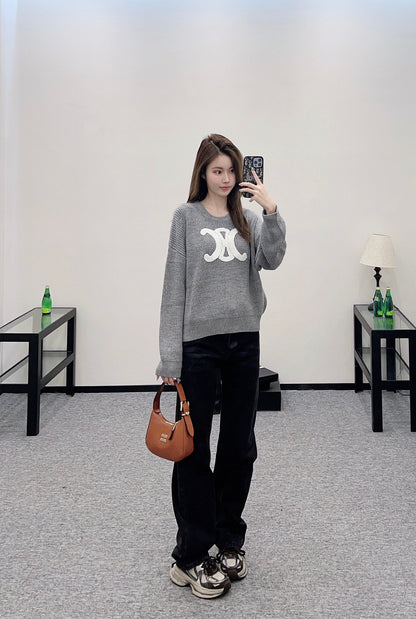 2025 Summer New Arrival All-match Arc de Triomphe Pullover Sweater