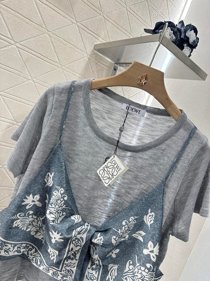 2025 Summer New Ethnic Style Printed Knitted Tops