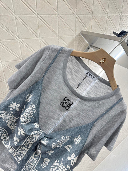2025 Summer New Ethnic Style Printed Knitted Tops
