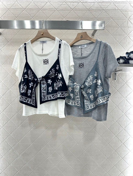 2025 Summer New Ethnic Style Printed Knitted Tops