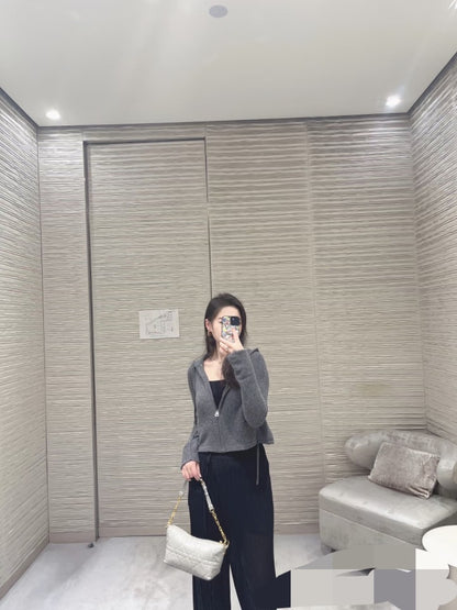 2025 Early Autumn New Hooded Long Sleeve Zipper Cardigan