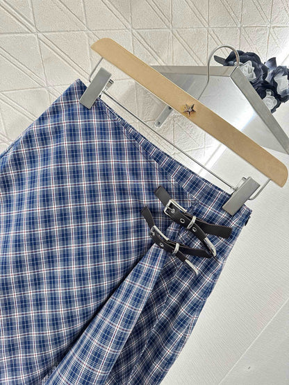2025 Summer New Plaid Tube Top Miniskirt Set