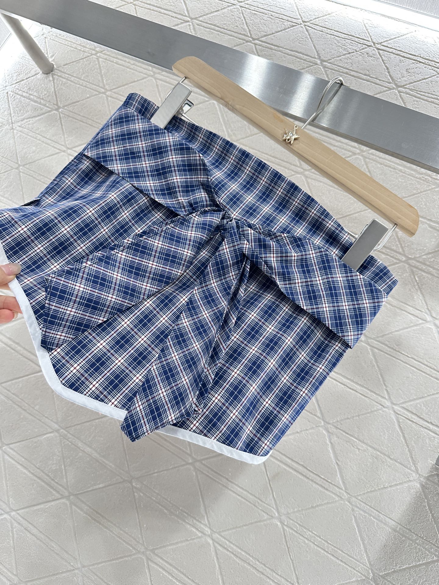 2025 Summer New Plaid Tube Top Miniskirt Set
