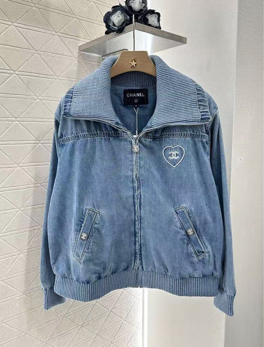 Collar denim jacket