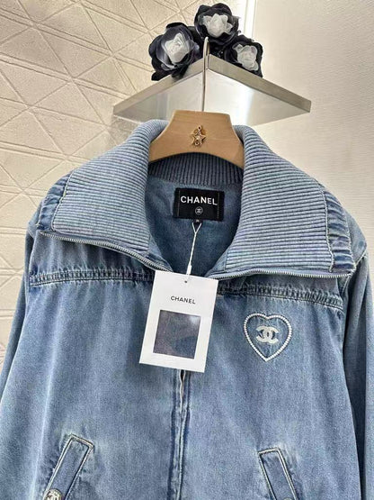 Collar denim jacket