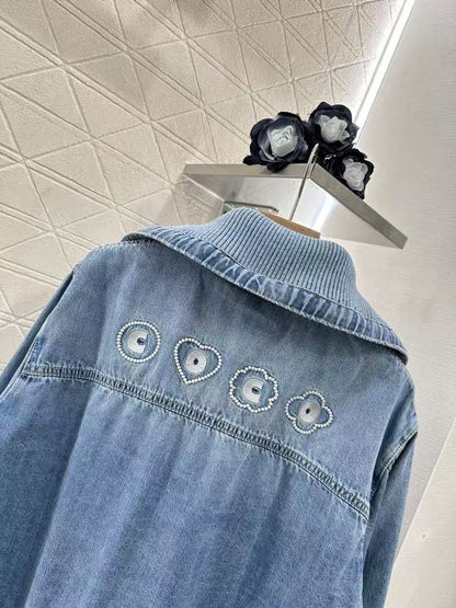 Collar denim jacket