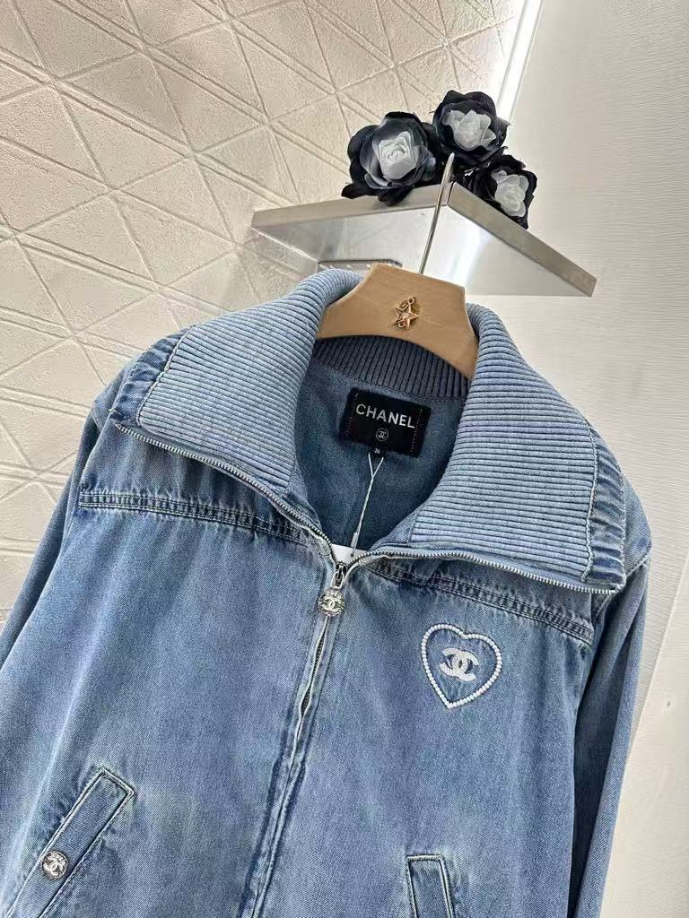 Collar denim jacket