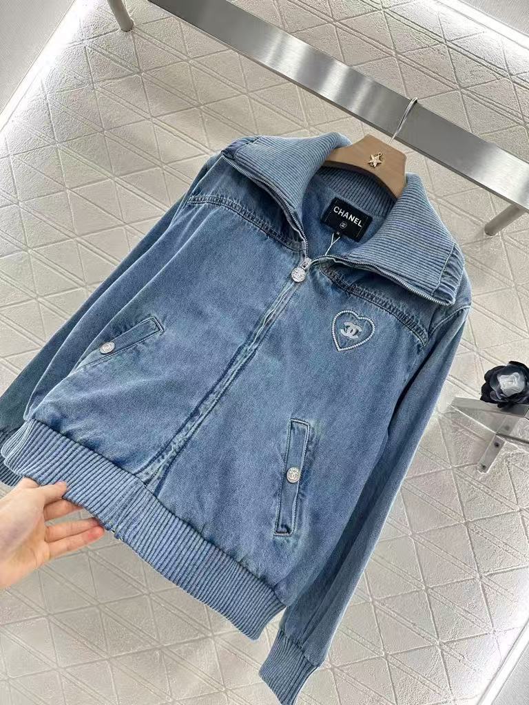 Collar denim jacket