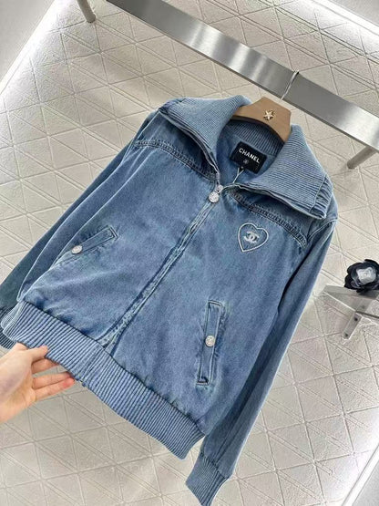 Collar denim jacket
