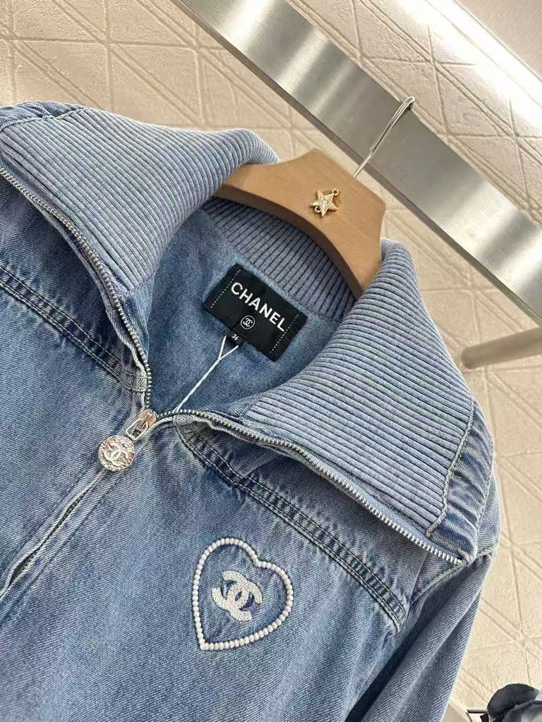 Collar denim jacket