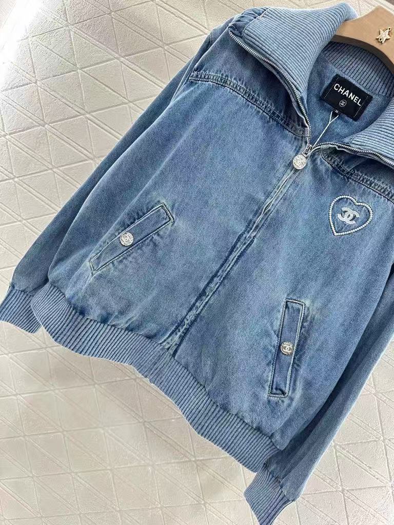 Collar denim jacket