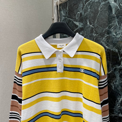 25 Early Autumn New Contrast Striped Long Sleeve Top