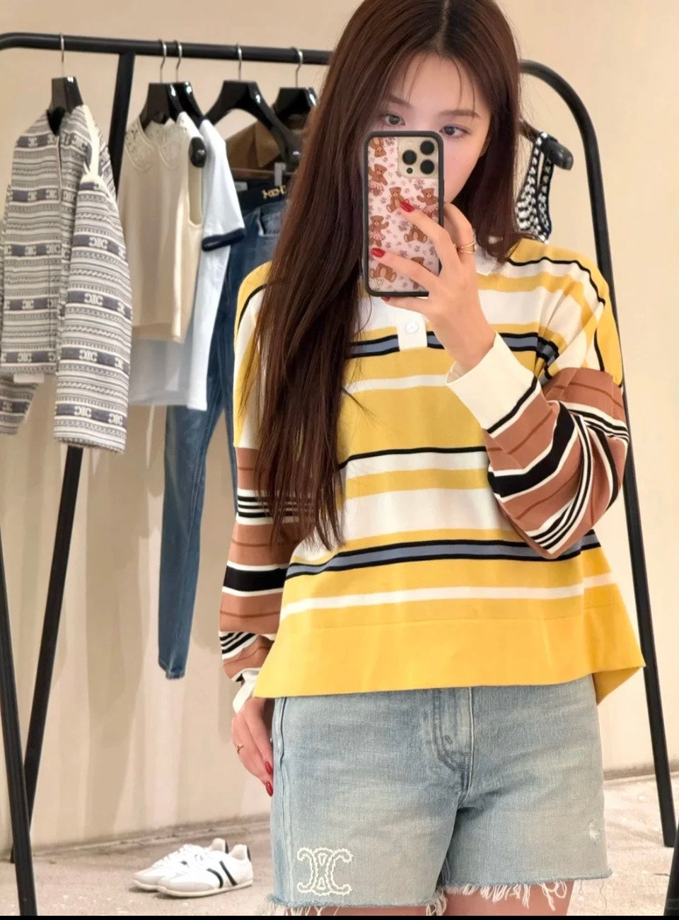 25 Early Autumn New Contrast Striped Long Sleeve Top