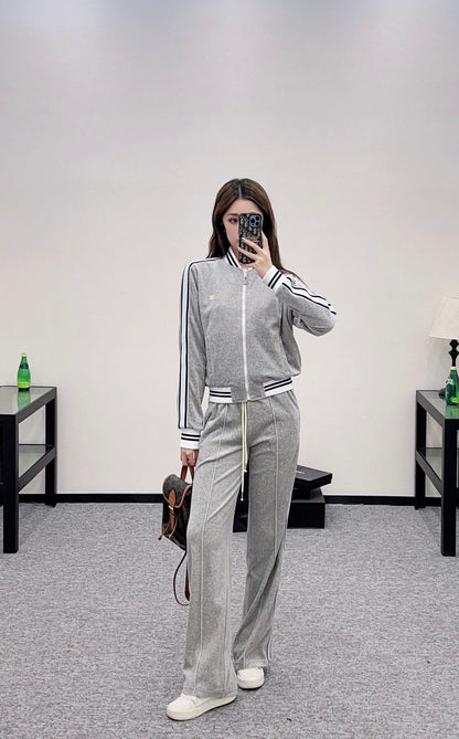 2025 Autumn New Zipper Jacket Trousers Set