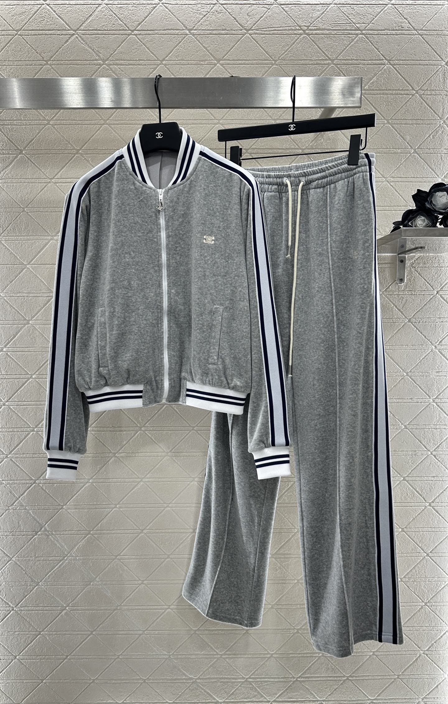 2025 Autumn New Zipper Jacket Trousers Set