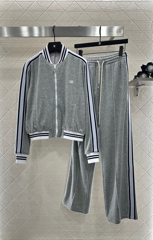 2025 Autumn New Zipper Jacket Trousers Set