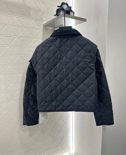 2025 Autumn New Arrival Diamond Lapel Down Cotton Jacket
