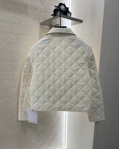 2025 Autumn New Arrival Diamond Lapel Down Cotton Jacket