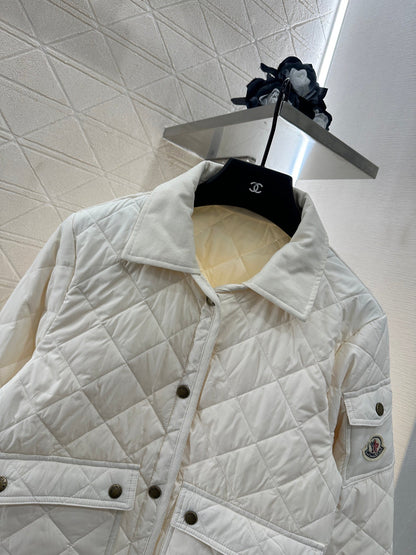 2025 Autumn New Arrival Diamond Lapel Down Cotton Jacket