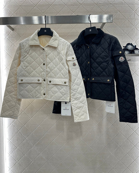 2025 Autumn New Arrival Diamond Lapel Down Cotton Jacket