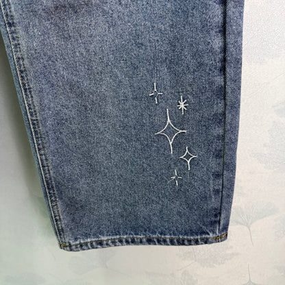2025 Early Autumn New High Waist Embroidered Denim Pants