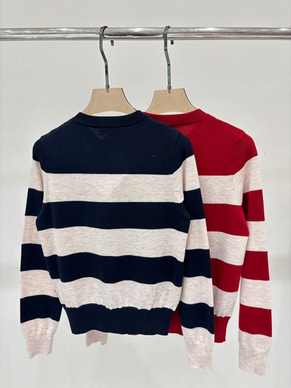 new product Striped crew neck sweater