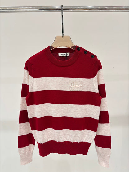 new product Striped crew neck sweater
