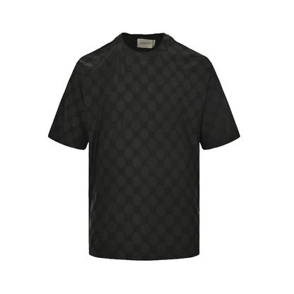 All-over double jacquard short sleeves