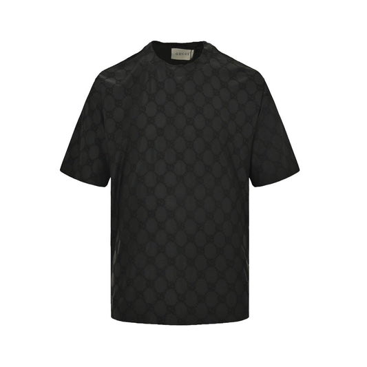 All-over double jacquard short sleeves