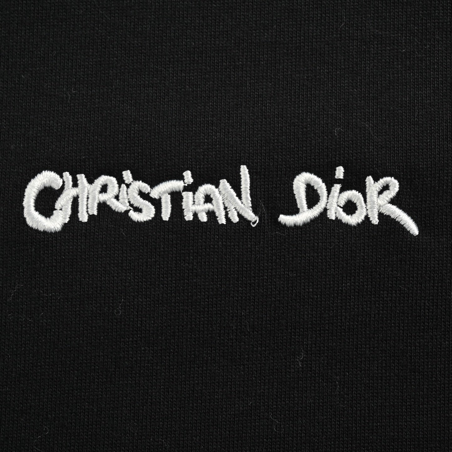 cursive signature embroidered lettering short sleeves