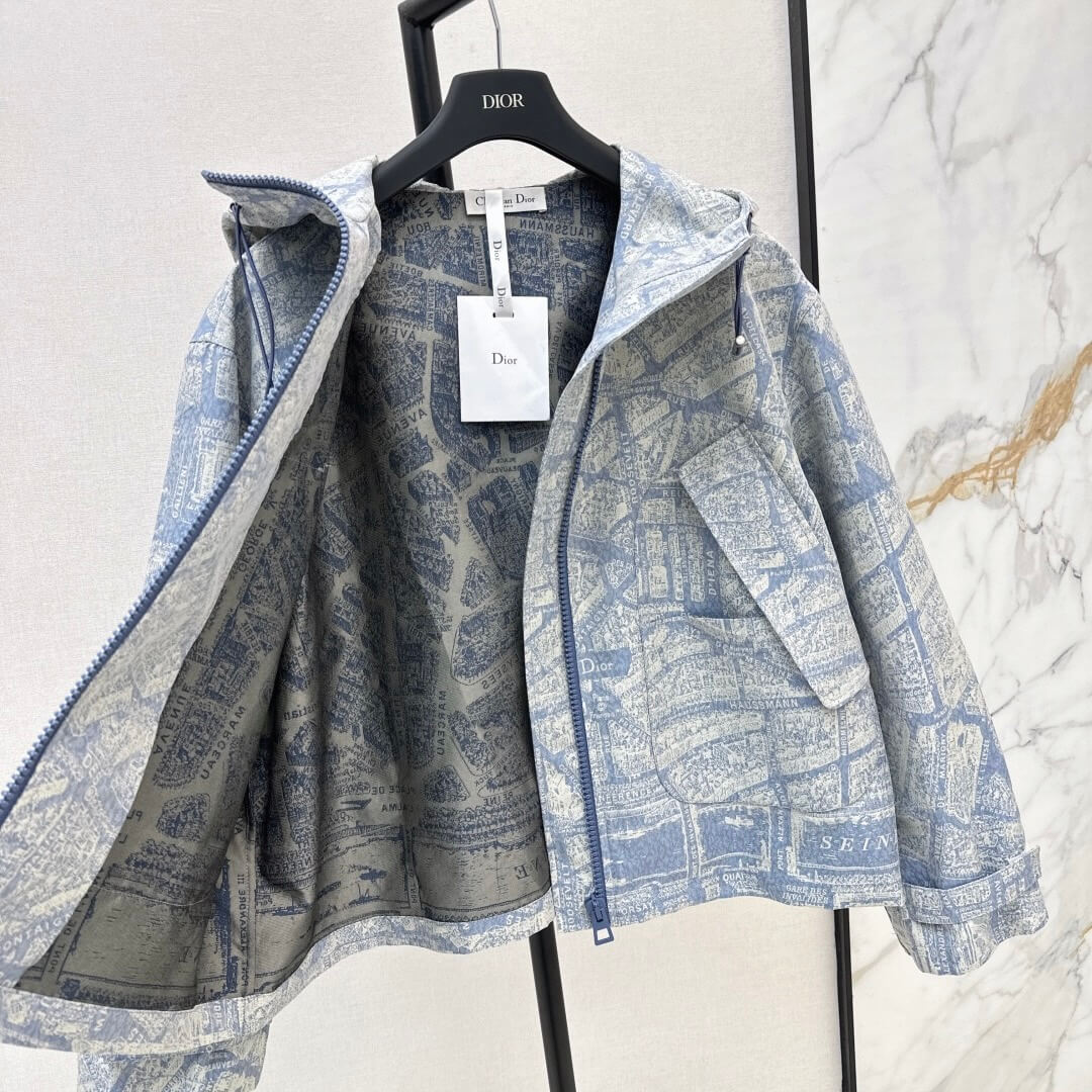 Pattern Oversized Hooded Jacket
