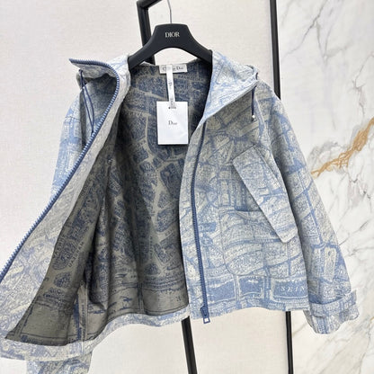 Pattern Oversized Hooded Jacket