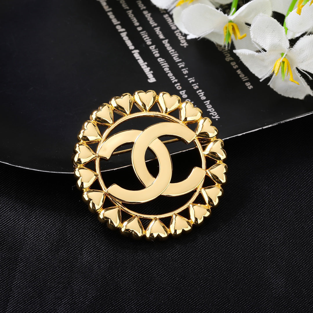 C Glossy Letters Brooch