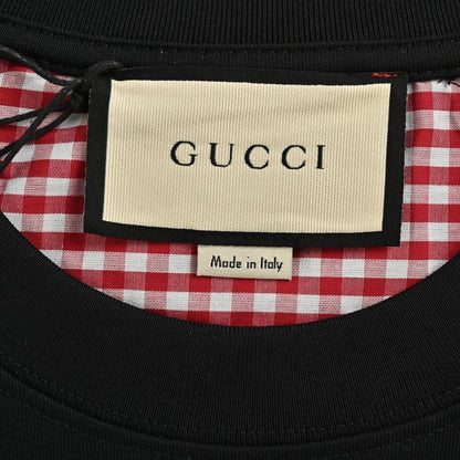 25ss Embroidered double G letter checkered short sleeved shirt