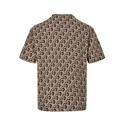 Allover printed old flower jacquard short sleeves