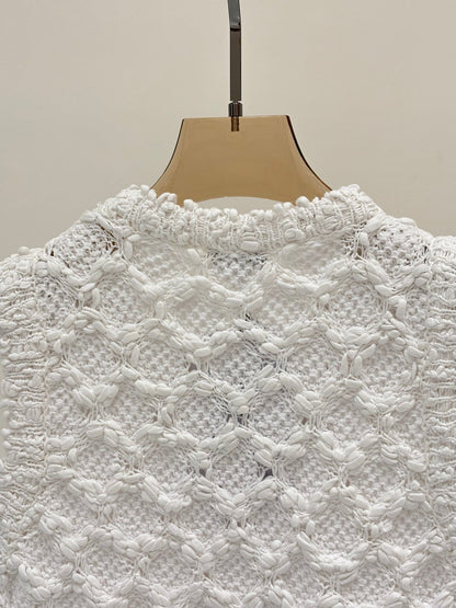 25 logo openwork pattern casual knit undershirt