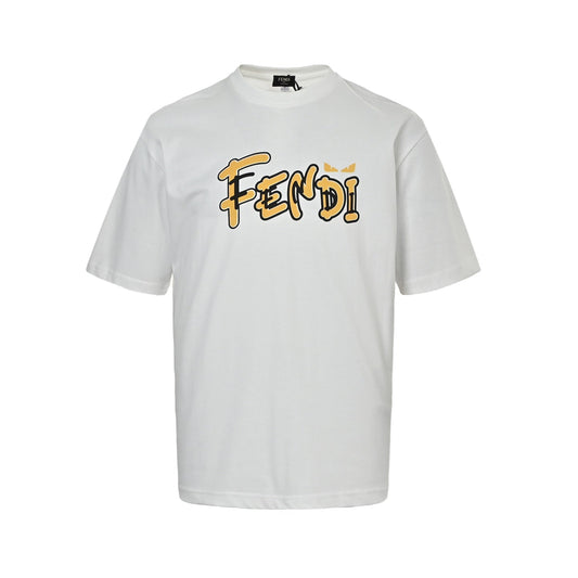 25ss cartoon letter printed short sleeved shirt