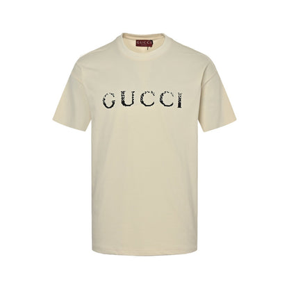 25ss Gradient letter logo printed short sleeved shirt