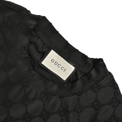 All-over double jacquard short sleeves