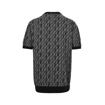 25ss FF jacquard full print knitted short sleeves