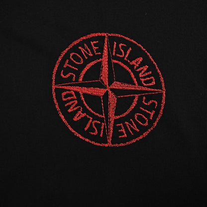 25ss Black and red badge embroidered short sleeves