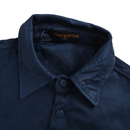 25 pocket vintage suede shirt with short sleeves