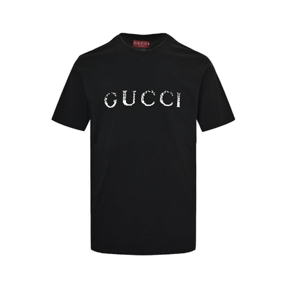 25ss Gradient letter logo printed short sleeved shirt